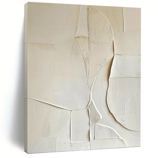 White Textured Abstract Composition - Abstract Painting On Canvas DKH1314