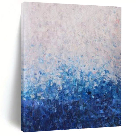 Blue and White Gradient Abstract - Minimalist Abstract Painting On Canvas DKH1350