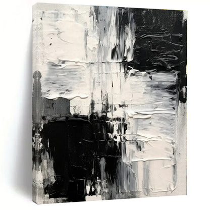 Monochrome Textured Chaos - Abstract Impasto Oil CT1248