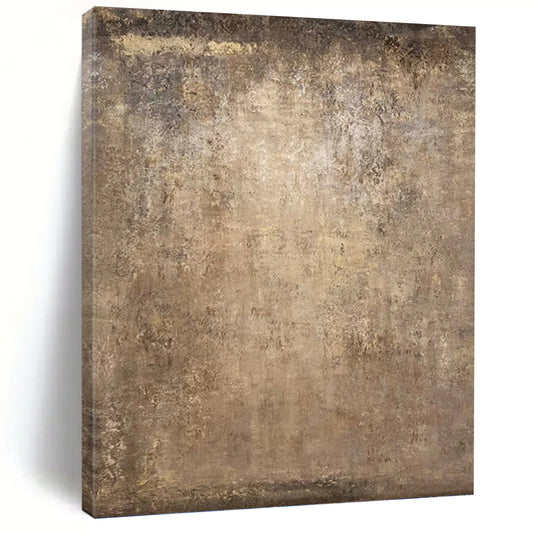 “Textured Brown Canvas” - Brown & Beige Textured Abstract Painting On Canvas DKH1208