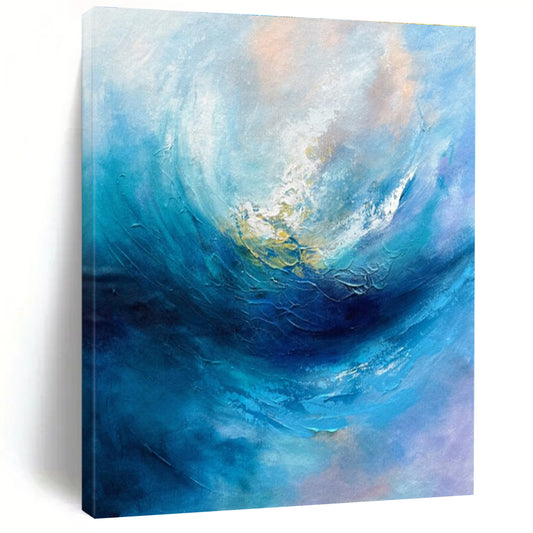 “Blue - Purple Swirling Wave”，Abstract Expressionist Style CT0683