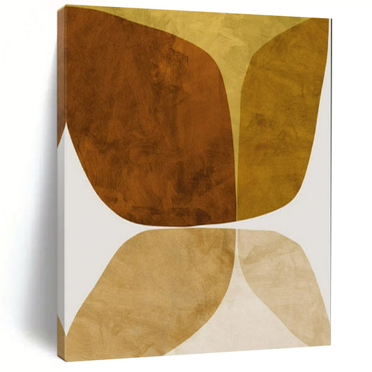 Symmetrical Brown & Beige Shapes - Abstract Painting On Canvas CT2310