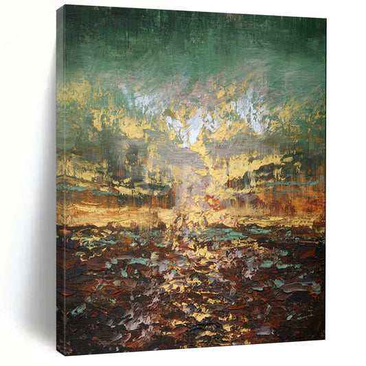 “Green and Gold Forest Light” - Impressionistic Forest Art CT1942