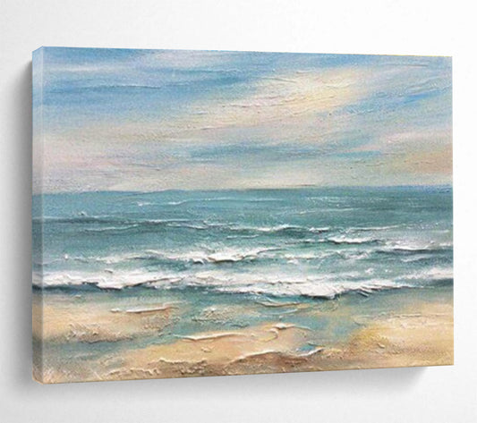 “Colorful Seaside View” Impressionist Seaside Painting On Canvas DKH530