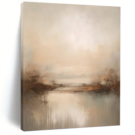 Misty River Landscape - Abstract Landscape Painting On Canvas DKH1252