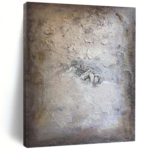 “Textured Neutral Abstract” - Beige, Gray Abstract Painting On Canvas DTP258