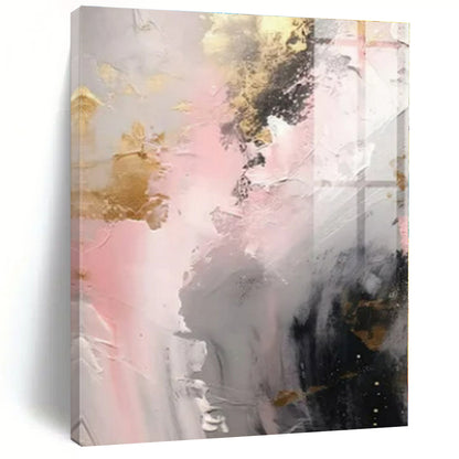 Blush & Gold Dreamscape - Abstract Impasto Acrylic CT1245
