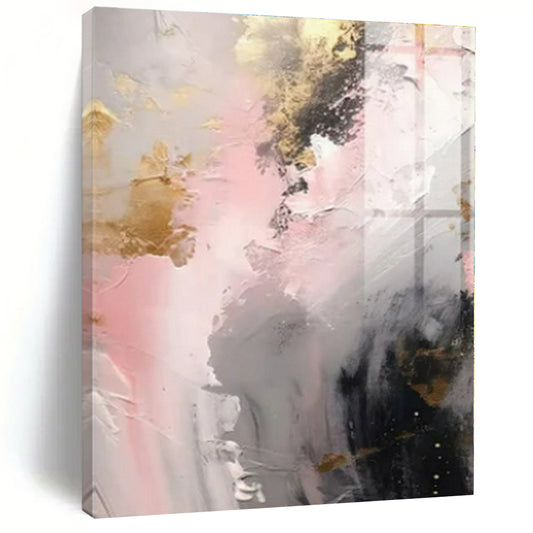 Blush & Gold Dreamscape - Abstract Impasto Acrylic CT1245