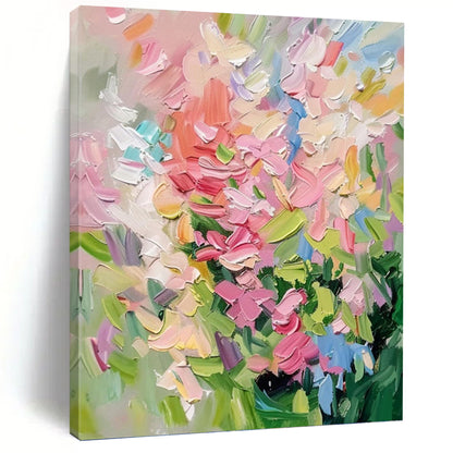 Vibrant Floral Palette - Impasto Flower Painting On Canvas DKH1403