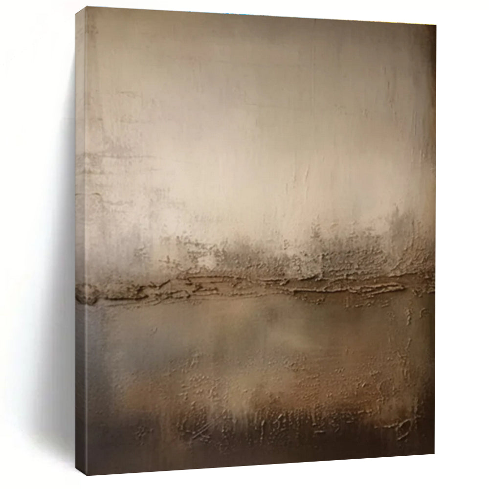 Beige & Brown Textured Gradient - "Earth’s Horizon" - Textured Abstract Painting CT1467