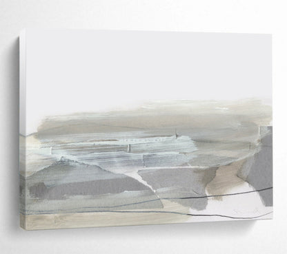 “Minimalist Gray Landscape” Abstract Watercolor - style Painting On Canvas DLZ130