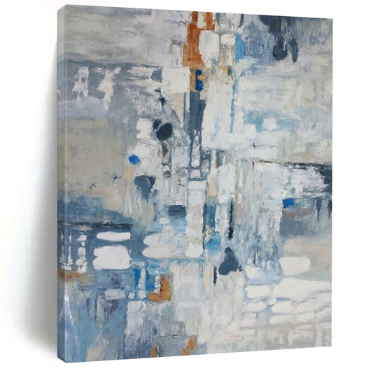 “Blue Abstract Composition” - Expressionist Painting On Canvas DTP028