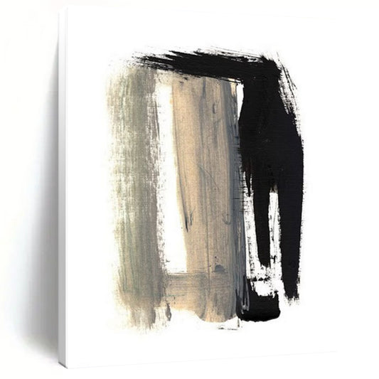 “Monochrome Brushstrokes” - Minimalist Abstract Painting On Canvas DTP157