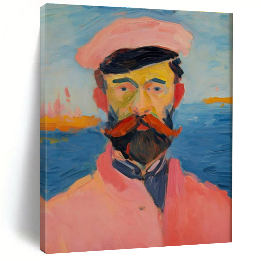 “Portrait of a Man: Vibrant Impressionist Style” ，Impressionist Portrait Oil Painting CT0875