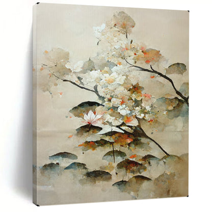 “Watercolor - Style Floral Branches” – Chinese - Inspired Watercolor Painting On Canvas CT2154