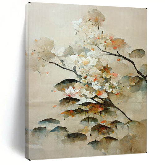 “Watercolor - Style Floral Branches” – Chinese - Inspired Watercolor Painting On Canvas CT2154