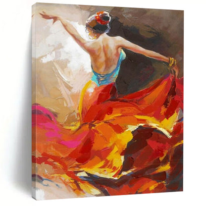 “Flamenco Dancer in Motion” – Expressionistic Oil Painting On Canvas CT2178