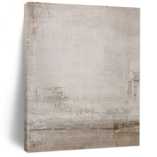 “Light Gray & Brown Textured Simplicity” – Abstract Minimalist Art CT0979