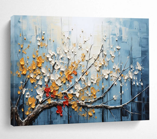 “Textured Blossom Branch” Botanical - inspired 3D - like Painting On Canvas DLZ160