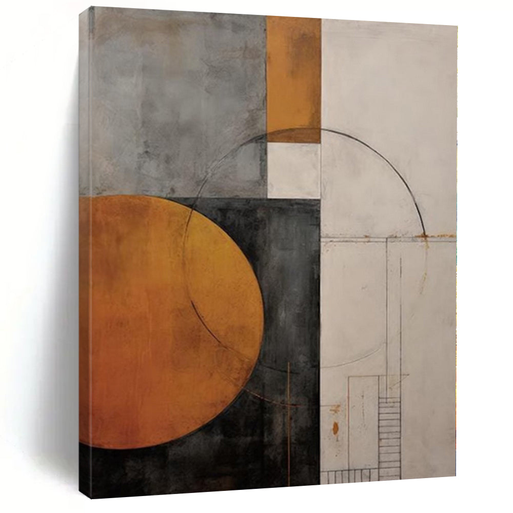 Geometric Shapes in Earth Tones - Abstract Composition Art CT1206