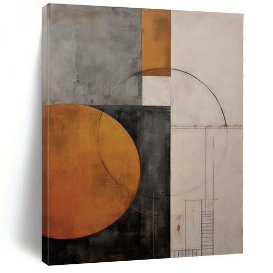 Geometric Shapes in Earth Tones - Abstract Composition Art CT1206
