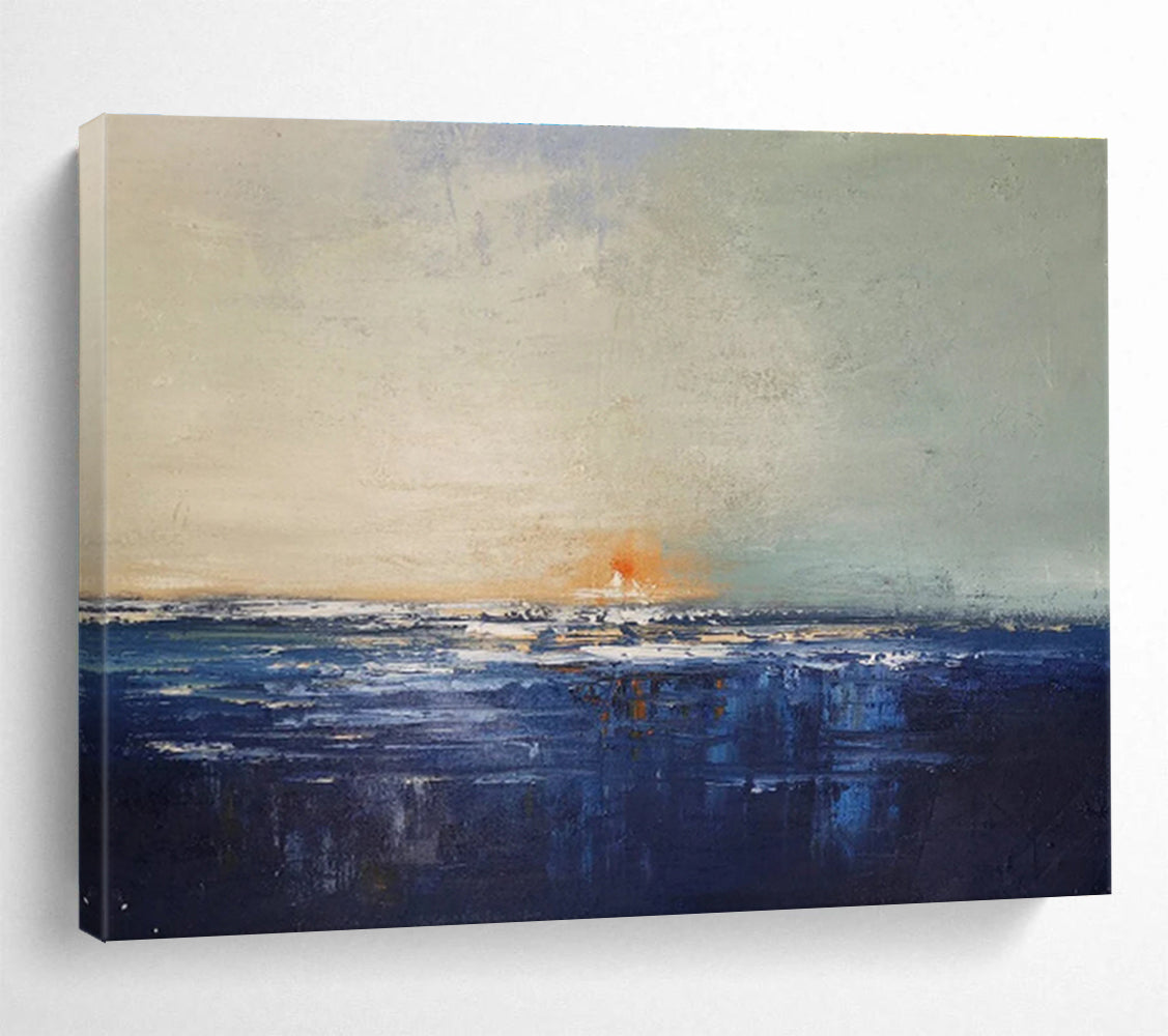 Subtle Coastal Sunset - Impressionistic Seascape Painting On Canvas DKH650