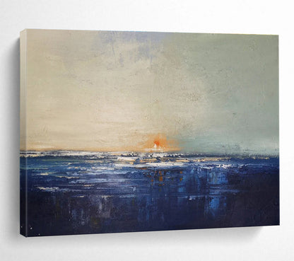 Subtle Coastal Sunset - Impressionistic Seascape Painting On Canvas DKH650