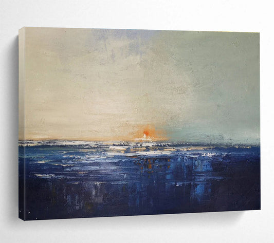 Subtle Coastal Sunset - Impressionistic Seascape Painting On Canvas DKH650