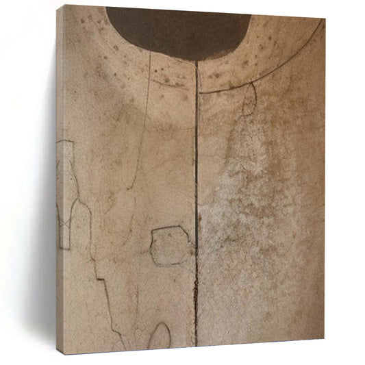 “Neutral Geometric Lines” - Minimalist Abstract Drawing Painting On Canvas DKH1660