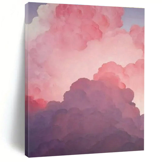 Gradient Pinks & Purples, Fluffy Clouds - "Dreamy Skies" - Digital - style Acrylic Painting CT1438