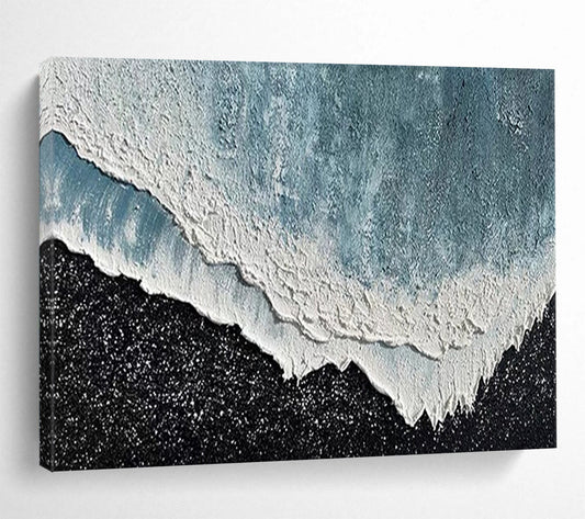 Textured Ocean Wave - Impasto Seascape Painting On Canvas DLZ207