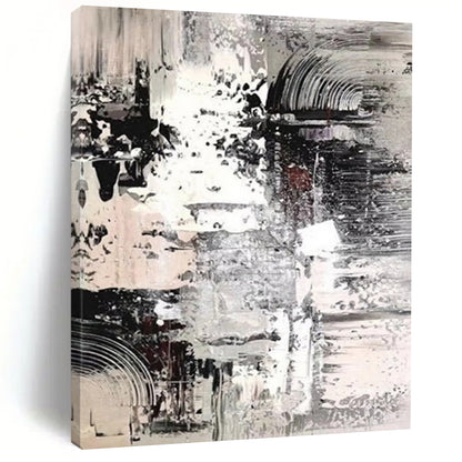 “Monochrome, Textured Layers ‘Gray Harmony’” - Abstract Impasto Painting On Canvas DTP392