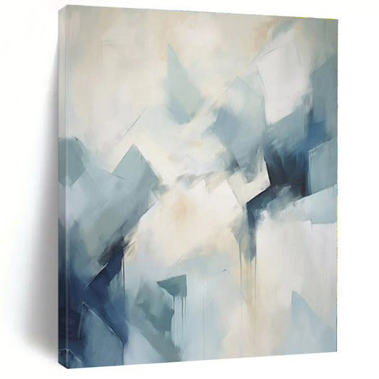 Cool Blue Geometric Shapes - Abstract Geometric Acrylic On Canvas CT1337