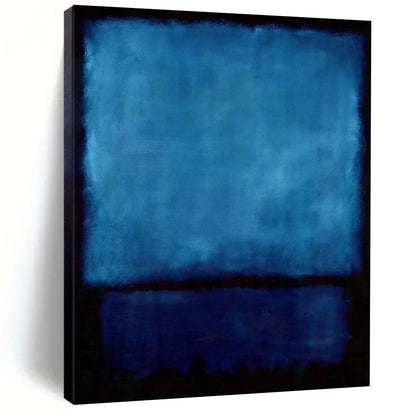 “Deep Blue on Black” - Rothko - Style Color Field Art CT1943
