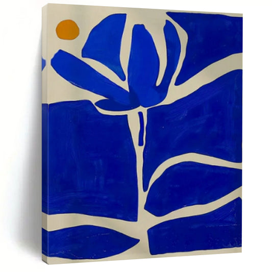 “Blue - White Floral Abstract” ，Abstract Floral Acrylic Painting CT0949