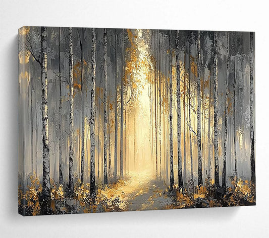 “Misty Forest Path” Landscape - inspired Oil Painting On Canvas DLZ159