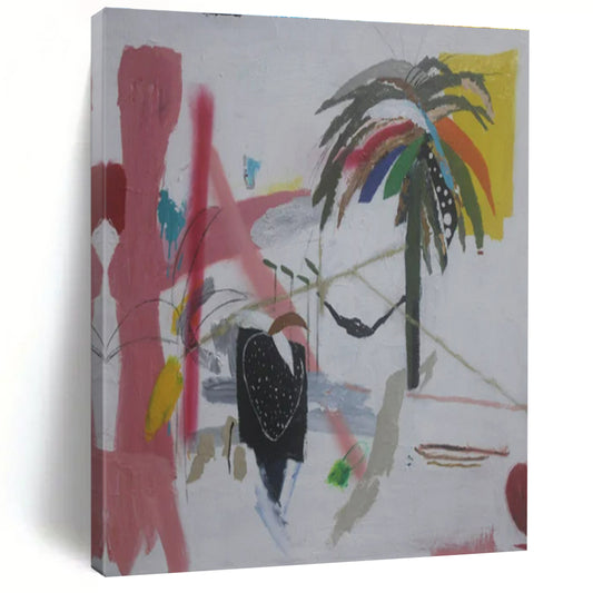 Colorful - Leaf Palm Abstraction - Tropical Art - Style Acrylic Painting CT1411
