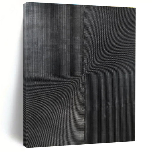 “Black Geometric Lines” ，Minimalist Line - Based Abstract Art CT0904