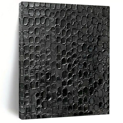 “Textured Black Patterned Abstract” - Abstract Painting On Canvas CT2361