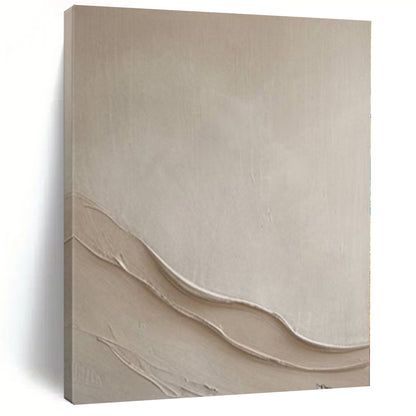 “Subtle Beige Textured Waves” – Minimalist Textured Painting CT1093