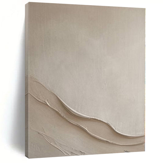 “Subtle Beige Textured Waves” – Minimalist Textured Painting CT1093