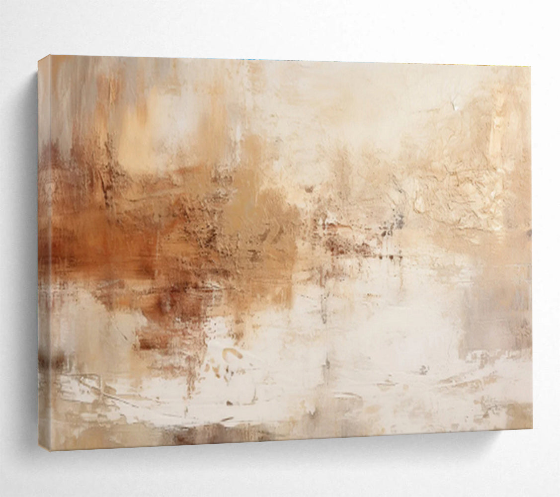 Textured Neutral Abstract Painting On Canvas DKH330