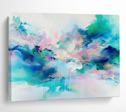 “Dreamy Color Clouds” Abstract Acrylic Painting On Canvas DKH486