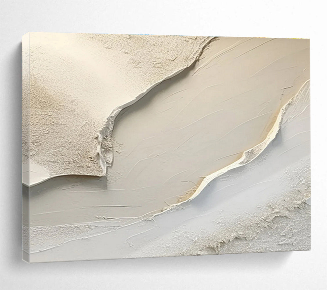 Textured Neutral Abstract - Subtle Beiges and Layered Textures Painting On Canvas DKH040