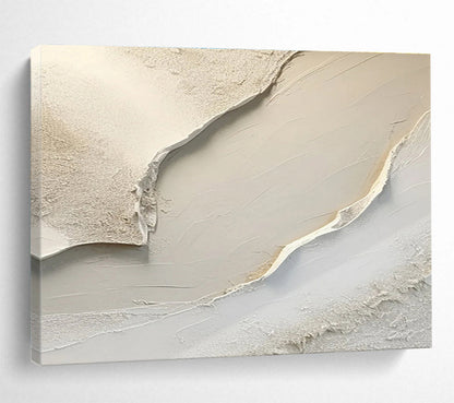 Textured Neutral Abstract - Subtle Beiges and Layered Textures Painting On Canvas DKH040