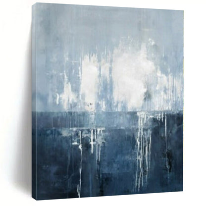“Blue - Gray Abstract Drips” – Abstract Expressionist Painting CT1138