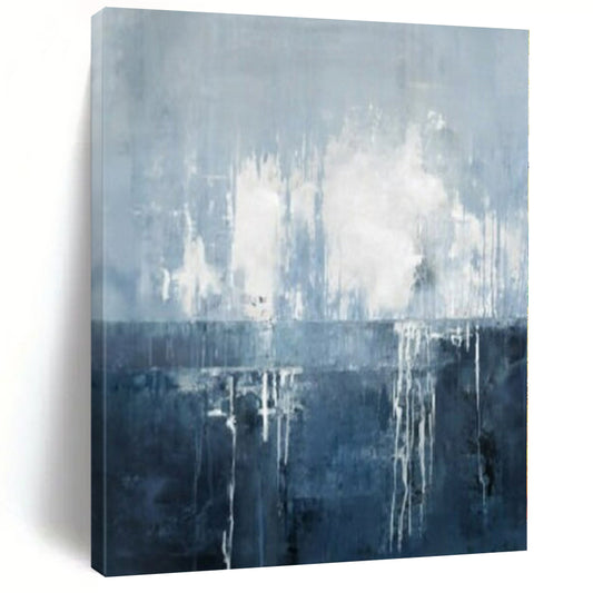 “Blue - Gray Abstract Drips” – Abstract Expressionist Painting CT1138