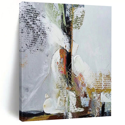 “Mixed - Media Abstract Layers” - Mixed - Media Abstract Painting On Canvas DTP043