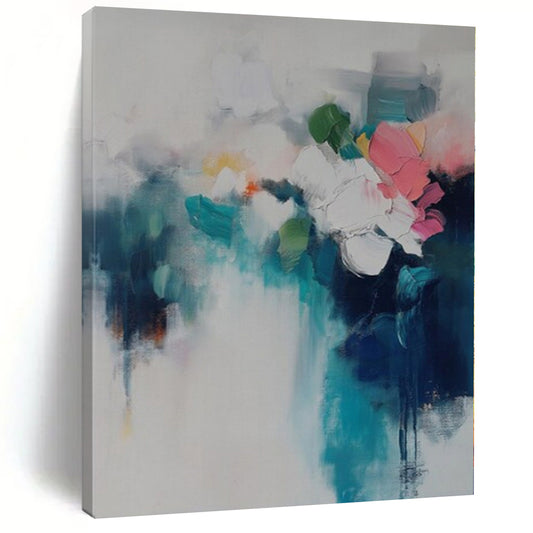 “Soft Colorful Flower Abstraction” – Abstract Still Life Painting CT1182