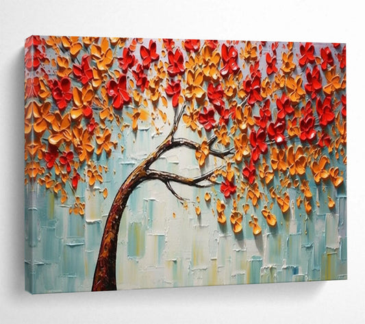 “Autumn Blossom Tree” 3D - textured Botanical Painting On Canvas DLZ168